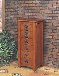 Powell 255 Mission Oak Jewelry Armoire