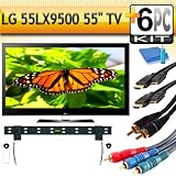 LG 55LX9500 55 1080p 400Hz 3D LED LCD HDTV with Ultra Slim Flat Wall Mount & 9 Outlet Surge Protector & 5pc Hook Up Kit (2 6FT HDMI Cables,6FT Audio Interconnect Cable ,6FT Component Cable, TV Cleaning Kit)