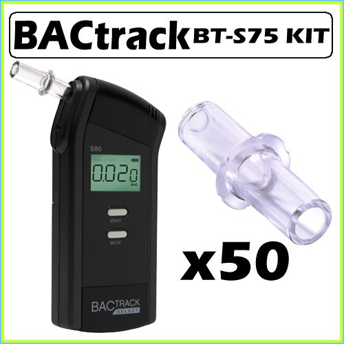 Bactrack BT-S75 Digital Portable Breathalyzer + 50 Pack Of Mouthpieces