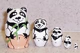 Panda Bear * Russian nesting doll mini * 5pc / 1.5in * mn.v.5.panda