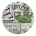 Love Dragonfly Lilly Bloom Flower Garden Stepping Stone