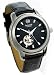 Accurist GM303 Automatic Movement Stainless Steel Black Dial Leather Strap Watch