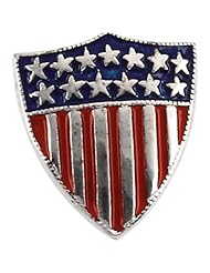 14k White Gold America Shield of Honor.