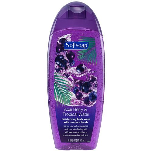 Softsoap Body Wash - Acai Berry & Tropical Water - Net Wt. 18 FL OZ (532 mL) Each - Pack of 2