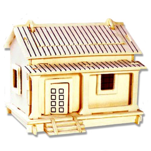 3-D Wooden Puzzle - Small Wafuutaku Building -Affordable Gift for your Little One! Item #DCHI-WPZ-PH002