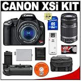 Canon Digital Rebel XSi Digital SLR Camera (Black) with EF-S 18-55mm IS & 55-250mm IS Lens + BG-E5 Grip + 8GB Card + Battery + Case + Cameta Bonus Accessory Kit