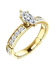 18K Yellow Gold Marquise Cut Diamond Ring -- LIFETIME WARRANTY