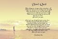 Don't Quit Personalised Inspirational Poem Gift Print
