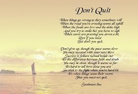 Don't Quit Personalised Inspirational Poem Gift Print