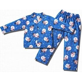 Let it Snow blue flannel, coat-style pajamas for children