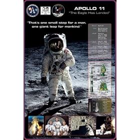 Posters: Astronautes Poster - Apollo 11, Premier Homme Sur La Lune (91 x 61 cm)