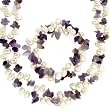 Pearl Freshwater Cultured White Amethyst Purple Natural Stone Necklace 44" 3 Styles and Bracelet Bucasi