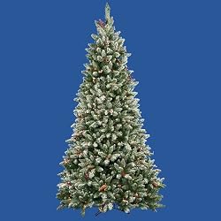 7.5' Pre-Lit Frosted Edina Fir Cones & Berries Christmas Tree - Clear Lights
