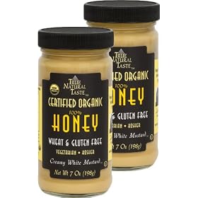 100% Honey Organic Creamy White Mustard -"2 Pack" - 100% Honey - No Sugar - (7 Oz Jars) - NEW YEAR SALE!