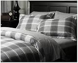 Pinzon Hyde Park Flannel King Duvet Cover, Grey Hyde Park