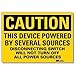 Safety Sign, Sveral Sources, Caution, 5inH (2 pieces)