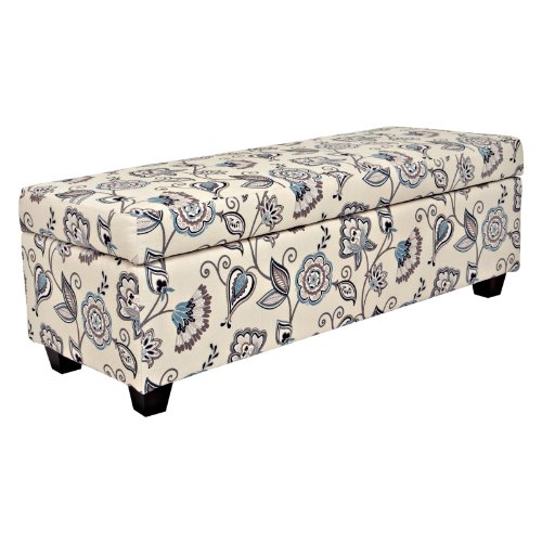 angelo:HOME Kent Storage Bench Ottoman Vintage Summer Beach Blue Color - Blue