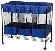 Household Essentials 7119 Metal-Frame Triple Sorter Bin with Wheels, Black Frame