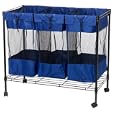 Whitney Design 7119 Metal-Frame Triple Sorter Bin with Wheels, Black Frame