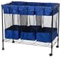 Household Essentials 7119 Metal-Frame Triple Sorter Bin with Wheels, Black Frame