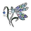 Pugster Silver Tone Resting Dragonfly Brooch