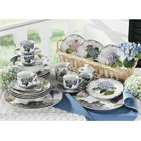 Hydrangea Toile 20-pc. Dinnerware Set by Dinnerware