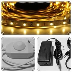 5m Warmweiss LED SMD einfarbige LED Leiste Set inkl. Netzteil, Dimmer, 6~7lm/Led