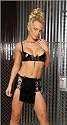 Lace Up on both sides Vinyl mini skirt, shown with item EMV5119 in 1X