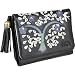 Nica Willow Leather Trifold Wallet/Purse (Black)