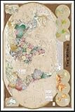 世界地図　WORLD MAP tripel projection ポスターポスター フレームセット【送料無料】-