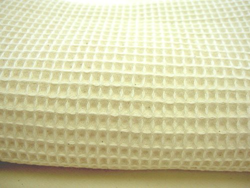 綿ワッフル　生成　セミダブルベッドカバー（ベッドスプレッド）約200×260cm