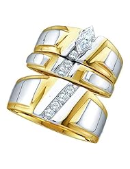 0.25CTW DIAMOND TRIO SET WITH 0.07CT CENTER MARQUISE