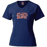 Nike - Nike Atlanta Braves Navy Ladies Ligature Arched T-shirt