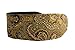 Luxurious Bohemian Rich Silk Gold and Copper Damask Paisleys Brocade on black