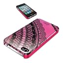 iBUFFALO iPhone4S iPhone4 両対応 デザインハードケース液晶保護フィルム付 レースブラック BSIP11PCD8