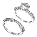 Rhodium Plated Brilliant CZ Bridal Ring Set