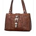 3 Compartment Purse Western Tooled Leather Handbag American West