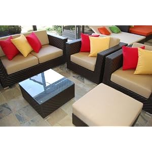 Del Mar Two Collection - Espresso Brown Patio Furniture Set