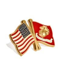 Single Detail Page Misc: USA/USMC Flags Lapel Pin - Northwest Territorial Mint