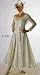 Sheer Yoke Hanky Hem Gown, Ivory/Ivory, Size 14