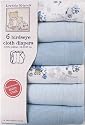 6-Pack Birdseye Cloth Diapers, Blue