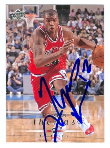 Tyrus Thomas Autographed/Hand Signed Basketball Card (Chicago Bulls) 2008-2009 Upper Deck Basketball