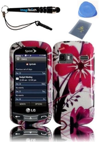 IMAGITOUCH(TM) 4 Item Combo For LG Rumor Reflex LN272 IMAGITOUCH(TM) 4 Item Combo For LG Xpression C395C IMAGITOUCH(TM) 4 Item Combo For LG Freedom IMAGITOUCH(TM) 4 Item Combo For LG Converse AN272 Snap On Hard Shell Cover Case Phone Protector Faceplate (Stylus Pen, ESD Shield Bag, Pry Tool, Phone Cover) - Pink Splash