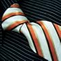 Brand New B. Boss Beige Orange Brown Striped Silk Mens Neck Tie Zl1131
