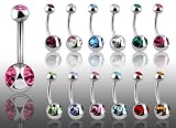 KULTPIERCING -6er SET BAUCHNABELPIERCING PIERCING Doubleball