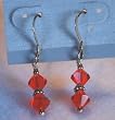 Deep Orange Swarovski Crystal Earrings