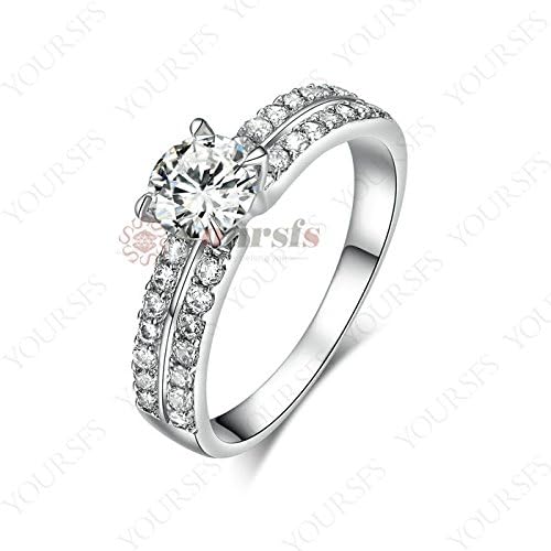 MasterGem Women Bijouterias Expendables Ring Joias Ouro 18K White Gold Plated With Crystal Alliance Wedding Anniversary Messages R465W1
