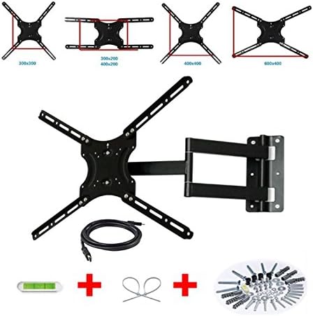 Fall Savings - Articulating TV Wall Mount Bracket for 17 to 55 Inch Flat Screens LED LCD and Plasma TVs Monitor, HDMI Cable Included (17"-55" Full Motion Wall Mount)