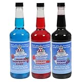 Save on 3 Flavor Combo Pack Snow Cone Shaved Ice Syrup -Quart Great Northern Popcorn by Great Northern Popcorn Company