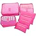 Hopsooken Travel Organizer Luggage Compression Pouches, Rose (6-Piece Set)